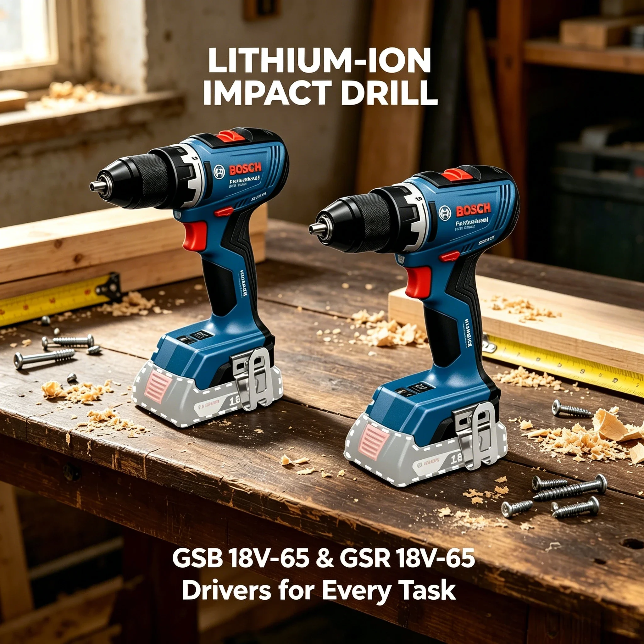 コンパクトなボッシュ GSR 18V-65、GSB 18V- - Bosch Drill Gsb 18V のレビューと価格